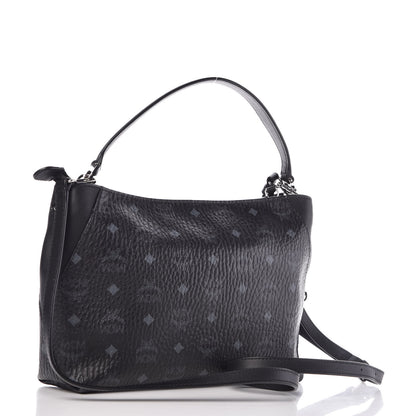 MCM Visetos Medium Klara Shoulder Bag Black 4 of 11