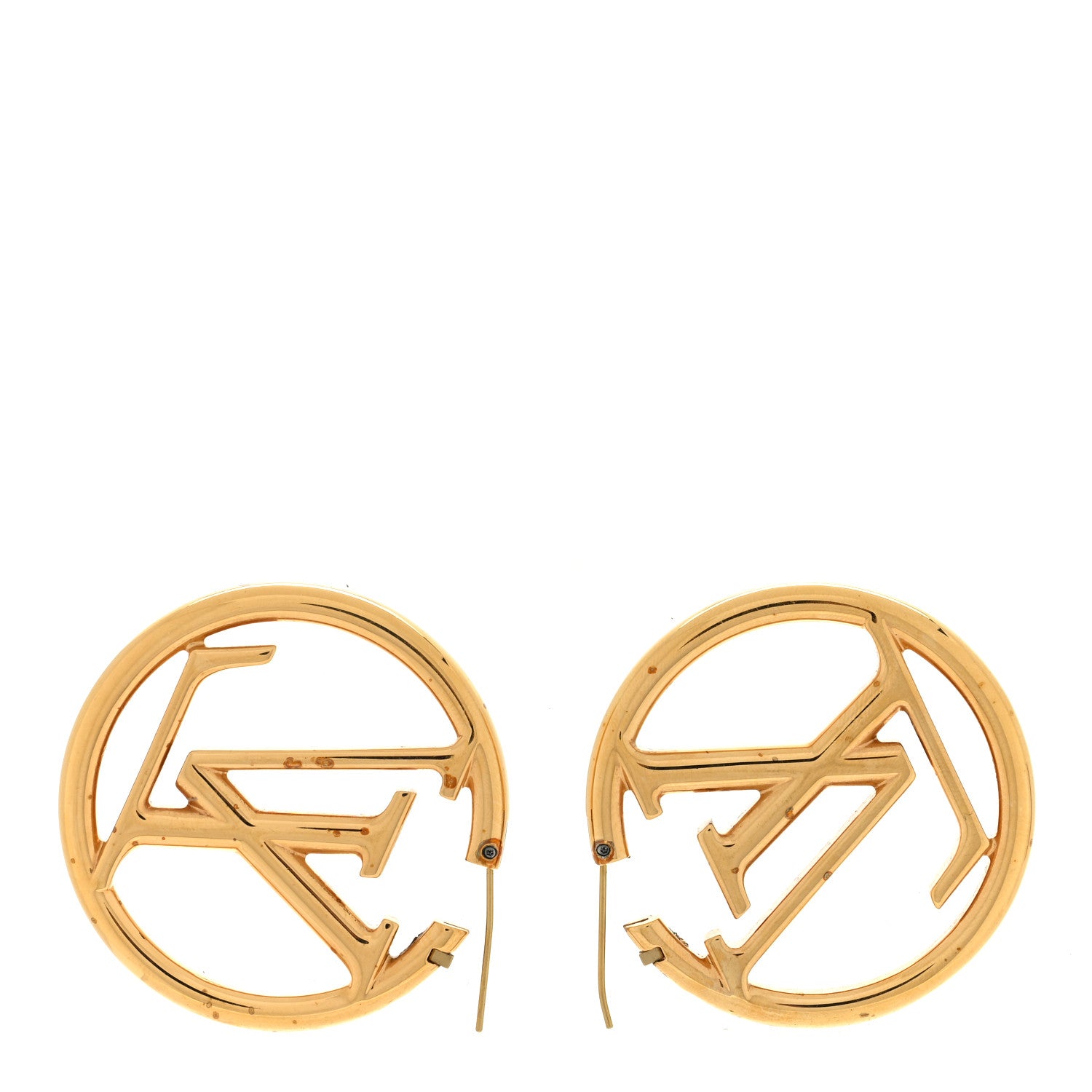 Louis Vuitton Metal Louise Hoop Earrings Gold 3 of 4