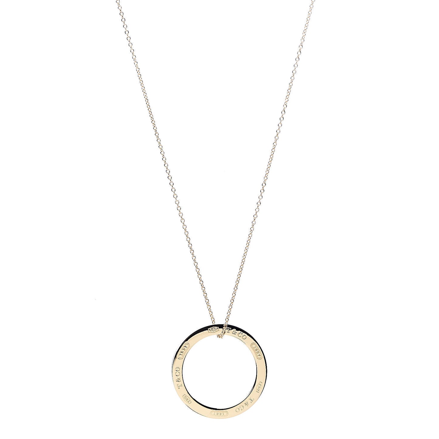 18K Yellow Gold 1837 Circle Pendant Necklace