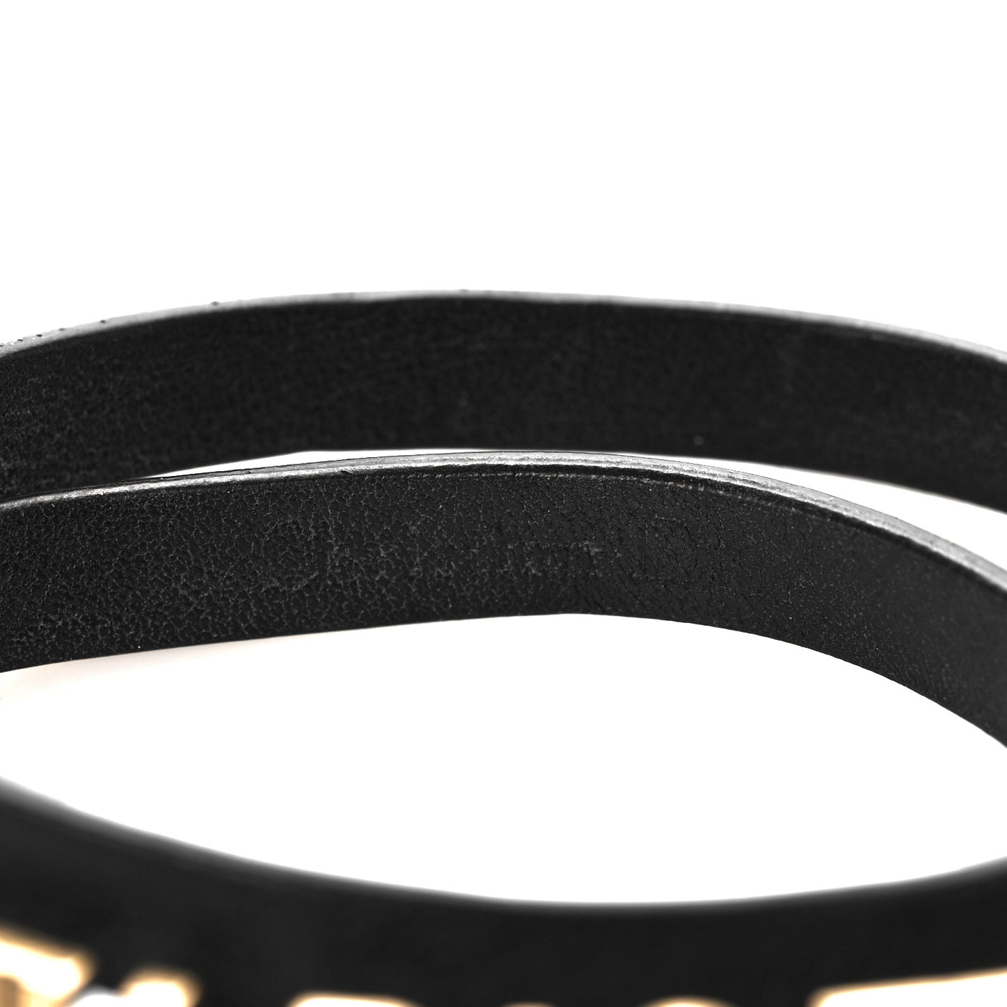 Calfskin J'adior Double Bracelet Black