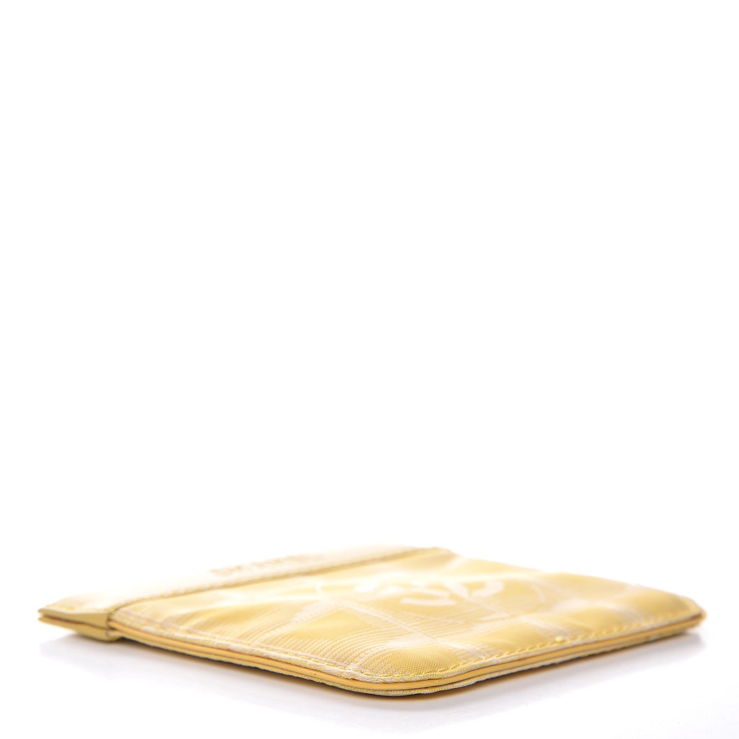 Chanel Nylon Travel Ligne Coin Pouch Yellow 4 of 7