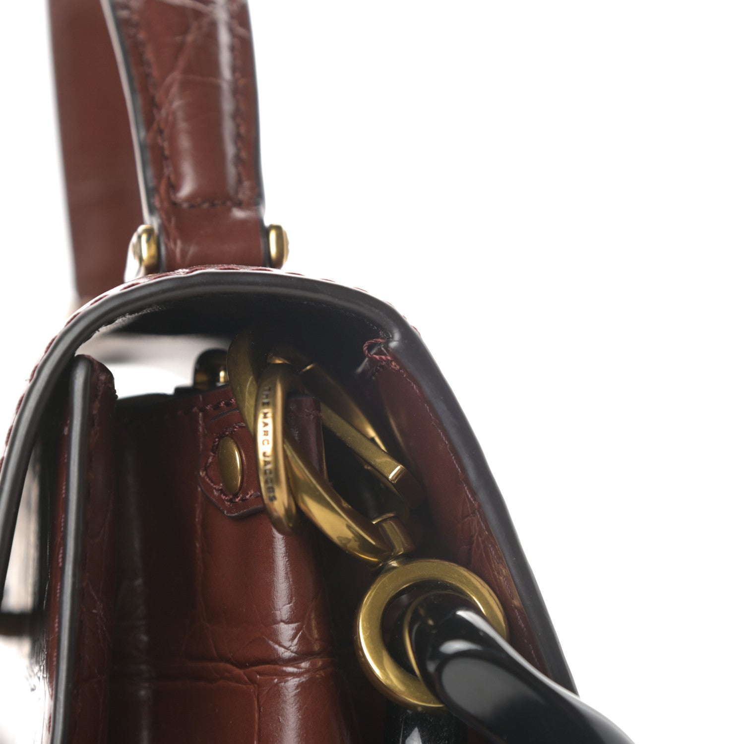 Marc Jacobs Calfskin Crocodile Embossed Uptown Shoulder Bag Brown 13 of 14