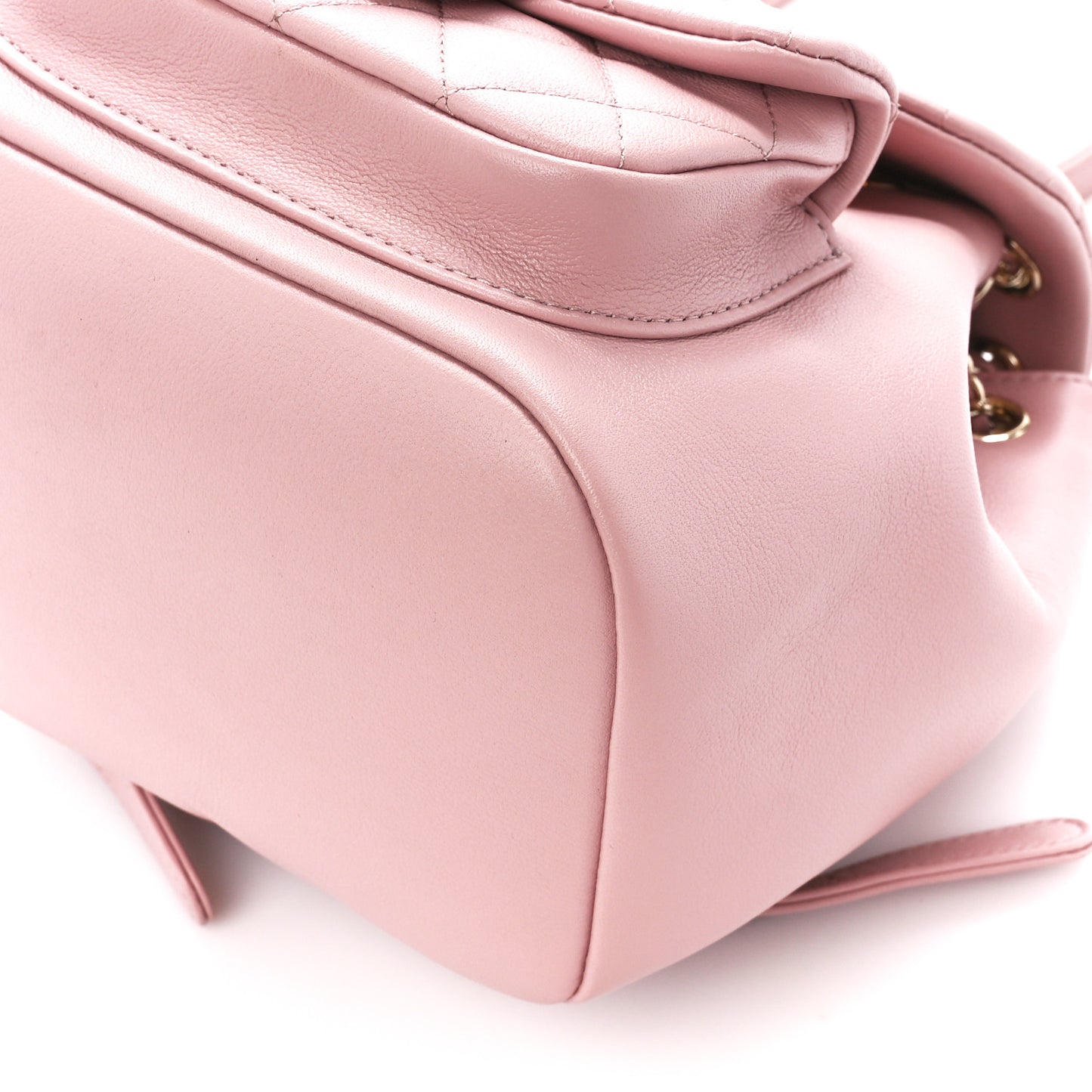 Lambskin Quilted Small Duma Drawstring Backpack Light Pink