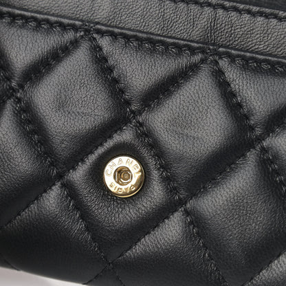 Chanel Lambskin Quilted Flap Card Holder Black 13 of 20