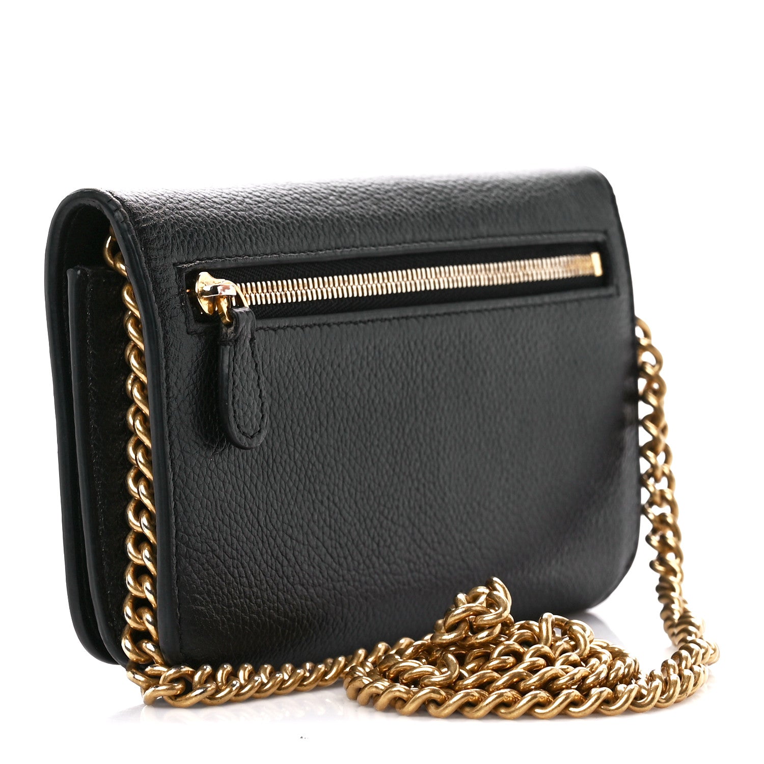 Balenciaga Grained Calfskin Logo Cash Phone Holder Wallet On Chain Black White 3 of 12