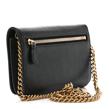 Balenciaga Grained Calfskin Logo Cash Phone Holder Wallet On Chain Black White 3 of 12