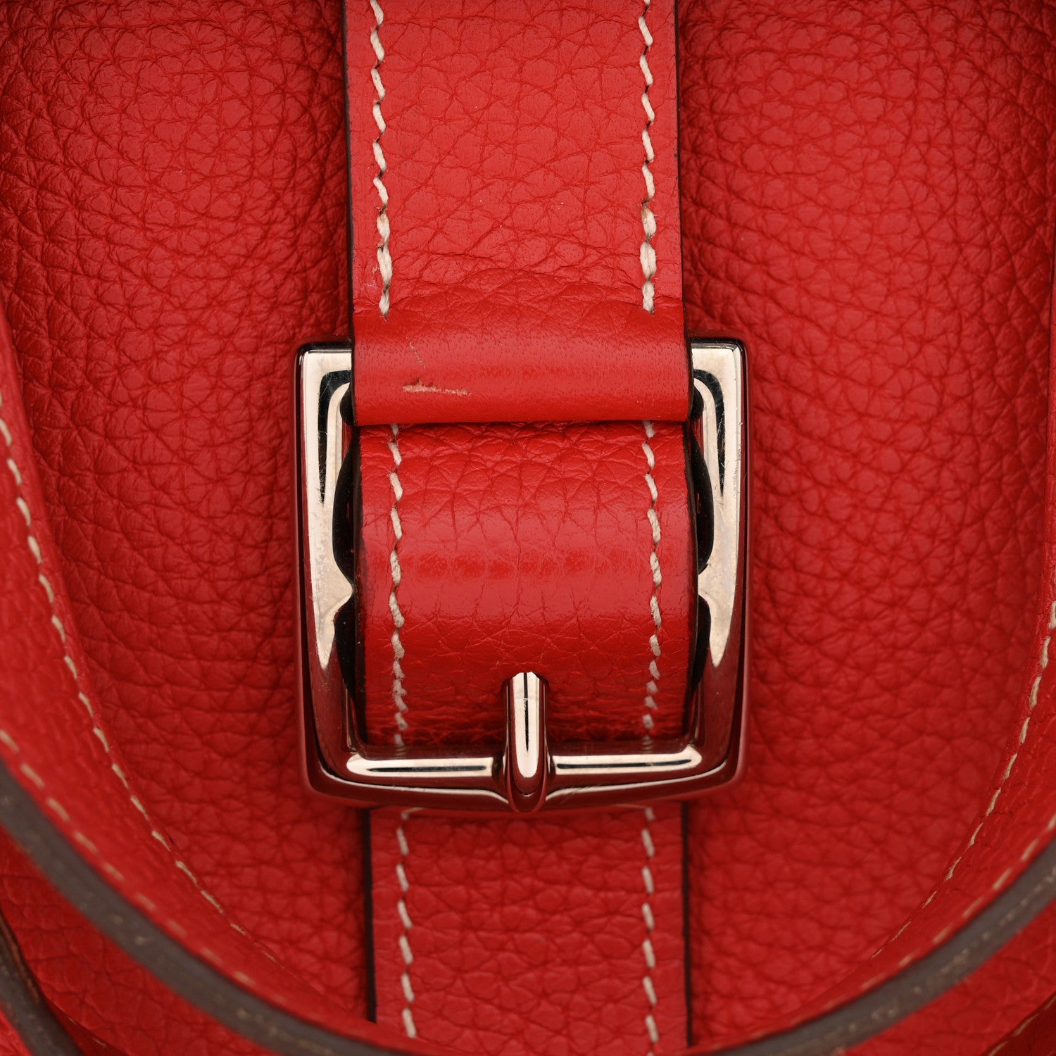 Hermes Taurillon Clemence Verso Halzan 31 GM Rouge Casaque Vermillion 12 of 13