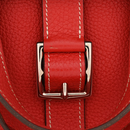Hermes Taurillon Clemence Verso Halzan 31 GM Rouge Casaque Vermillion 12 of 13