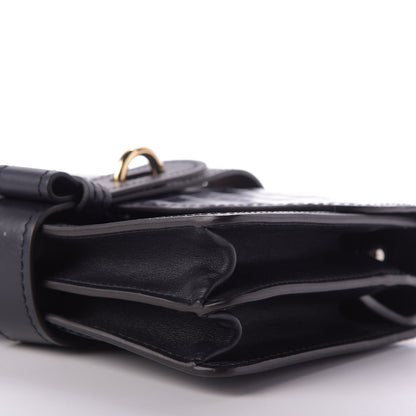 Chloe Calfskin Crocodile Embossed Aby Chain Shoulder Bag Full Blue 7 of 9