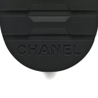 Chanel Shiny Calfskin Quilted Lace Up Combat Boots 36.5 Black 6 of 8