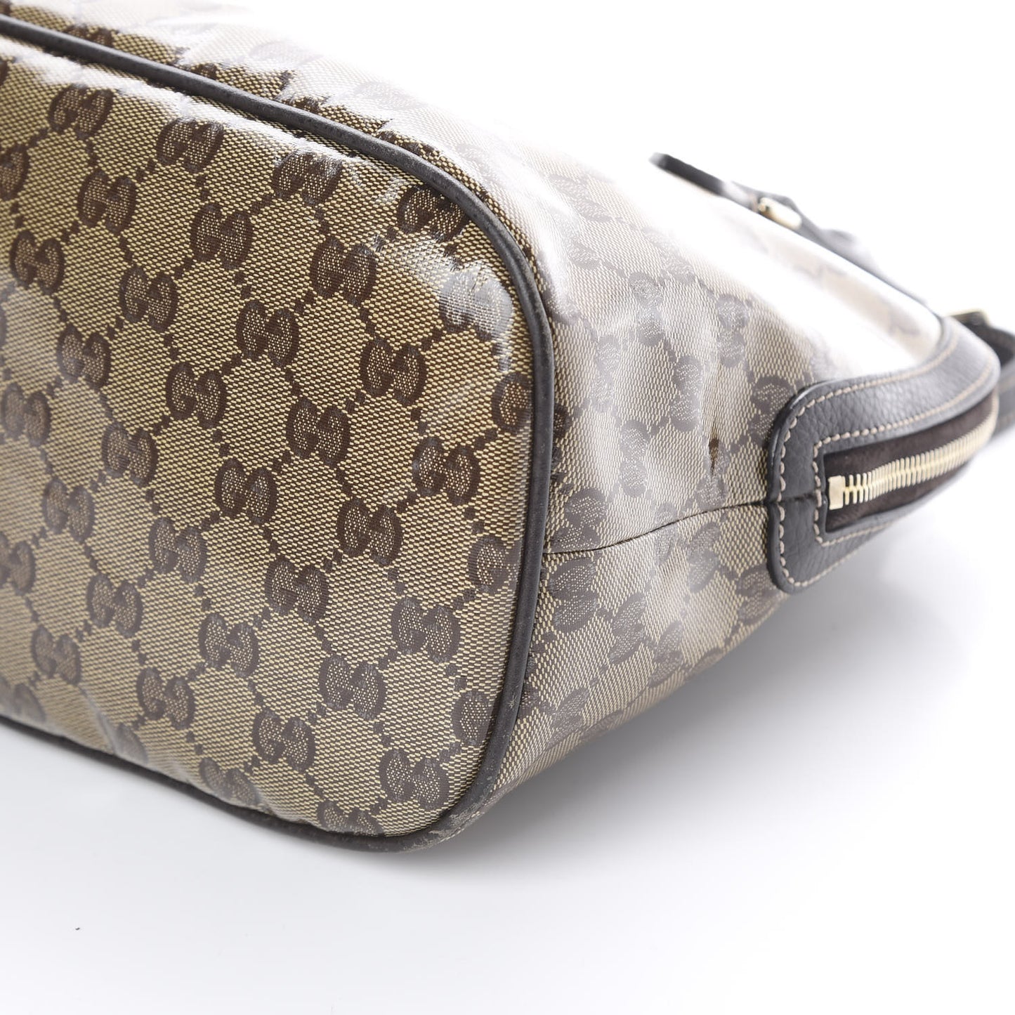 Crystal Monogram Medium Dome Bag Dark Brown