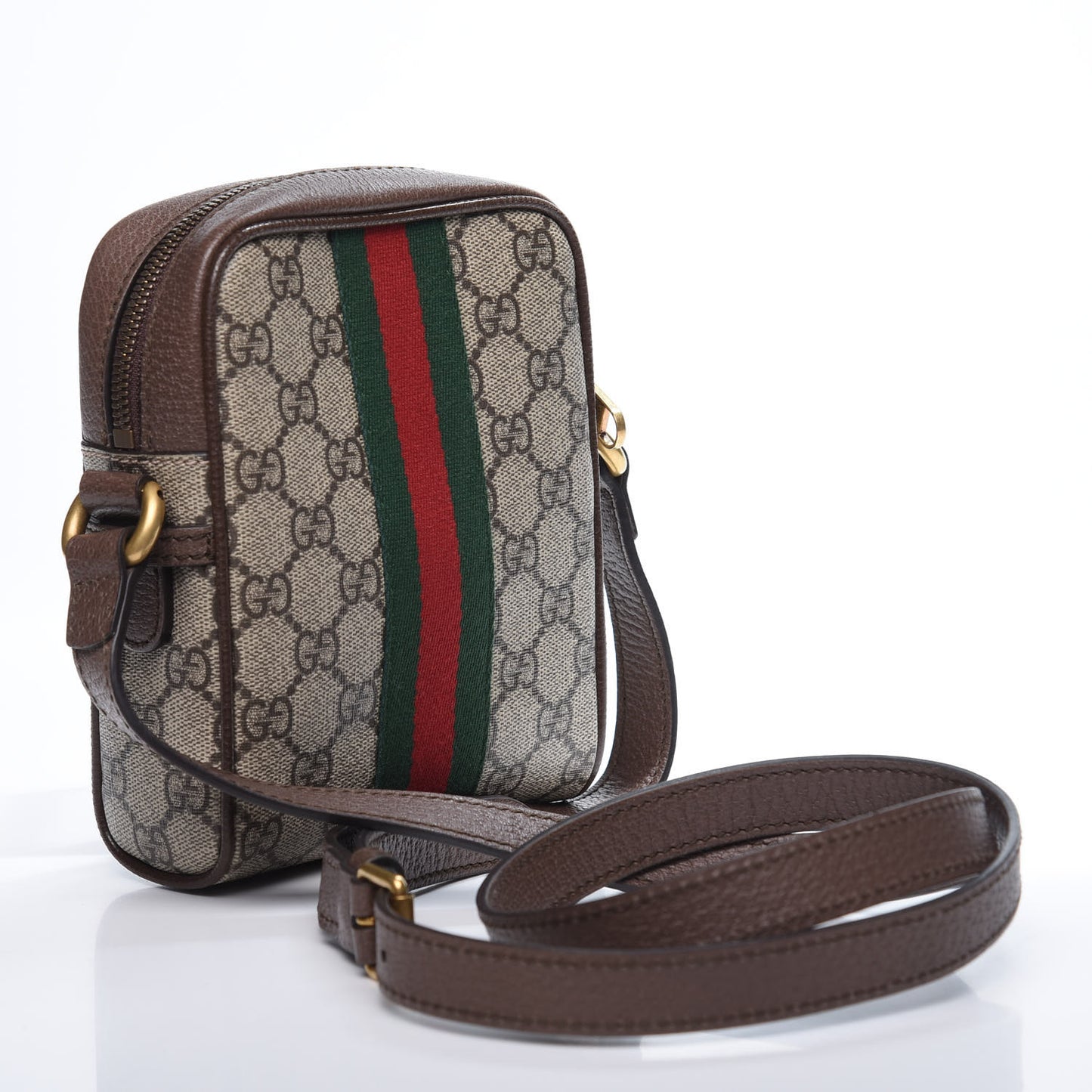 GG Supreme Monogram Web Mini Ophidia Messenger Brown