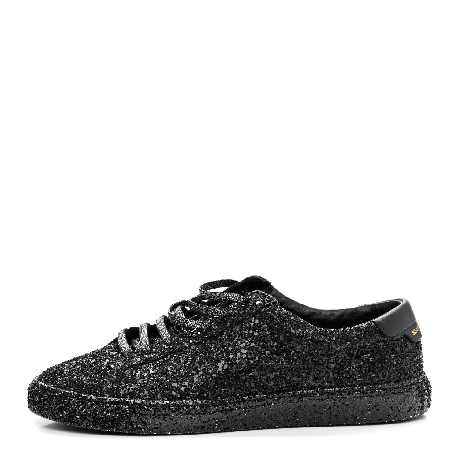 Saint Laurent Calfskin Crystal Glitter Andy Sneakers 38.5 Black 1 of 20