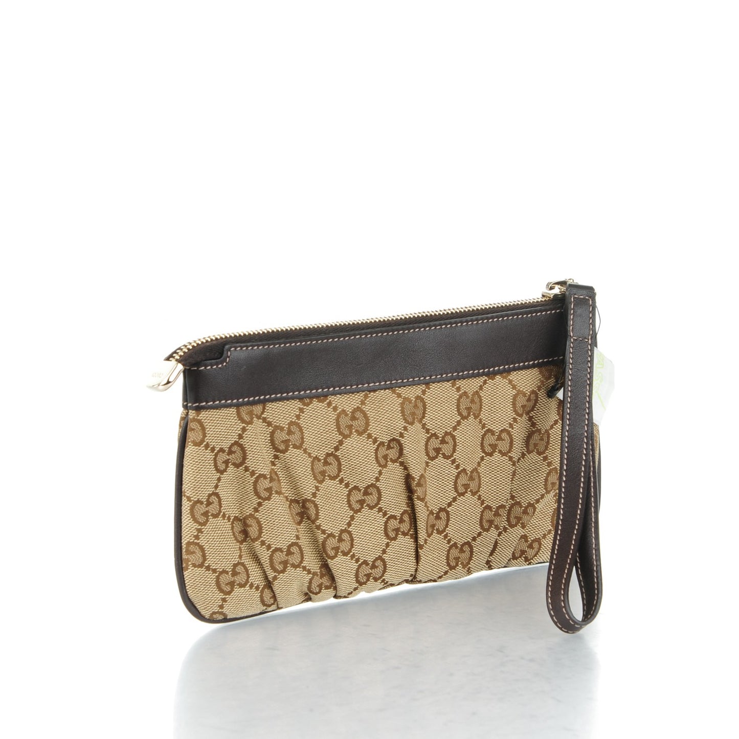 Monogram Hearts Wristlet Dark Brown
