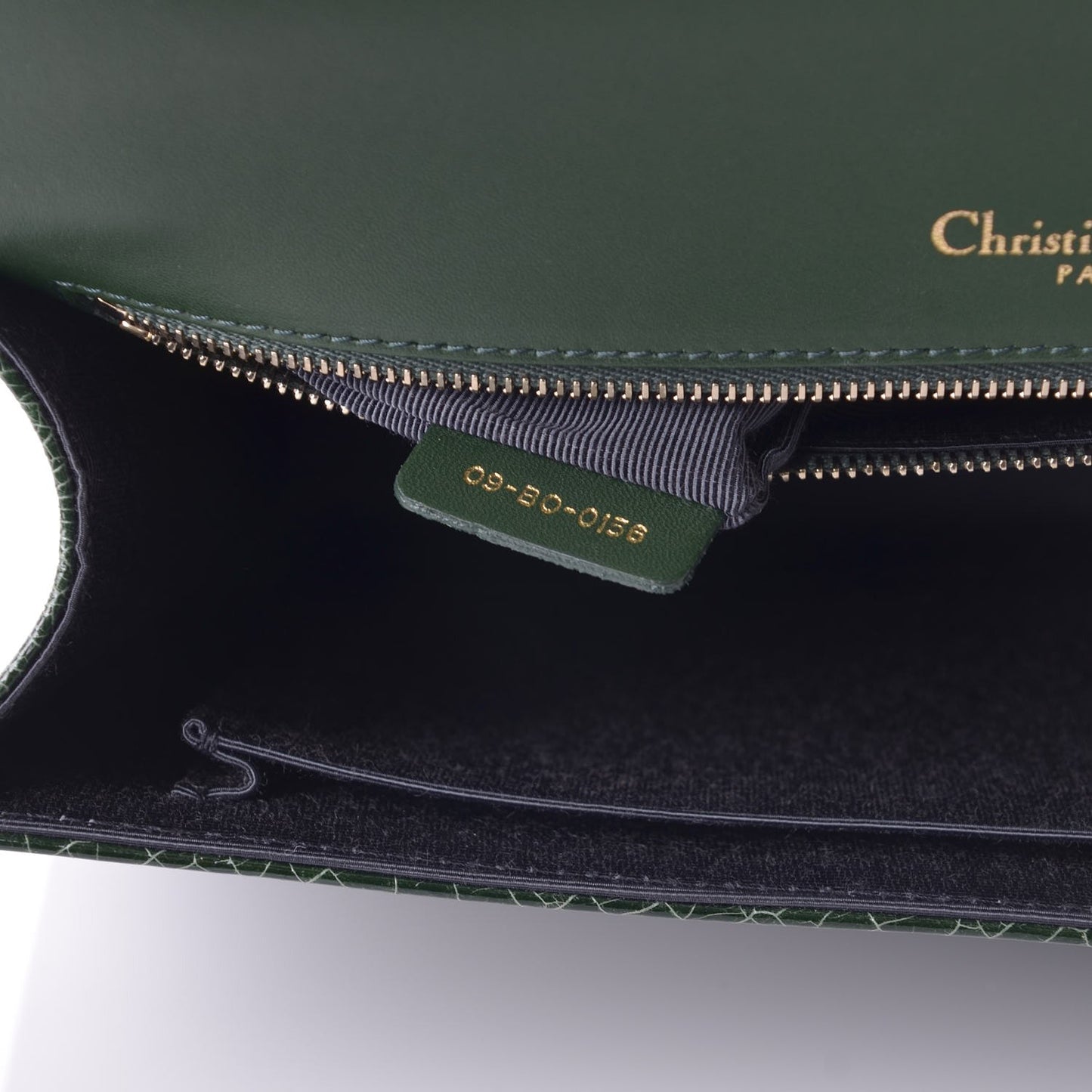 Ceramic Effect Deerskin Large Diorama Flap Bag Malachite Green
