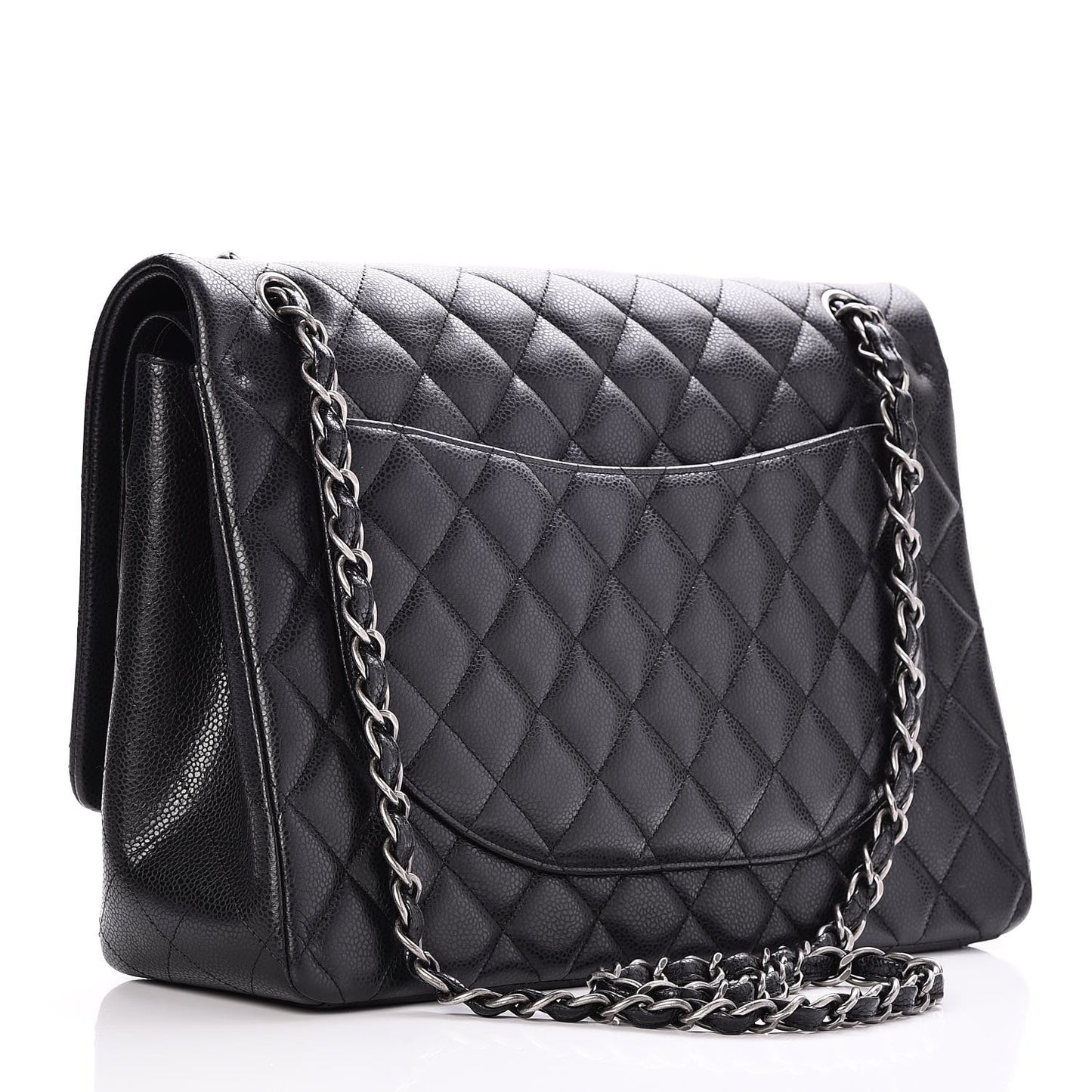 Caviar Quilted Maxi Double Flap Black
