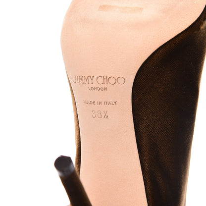 Jimmy Choo Velvet Lace Up Mavy 100 Booties 38.5 Amber 6 of 14