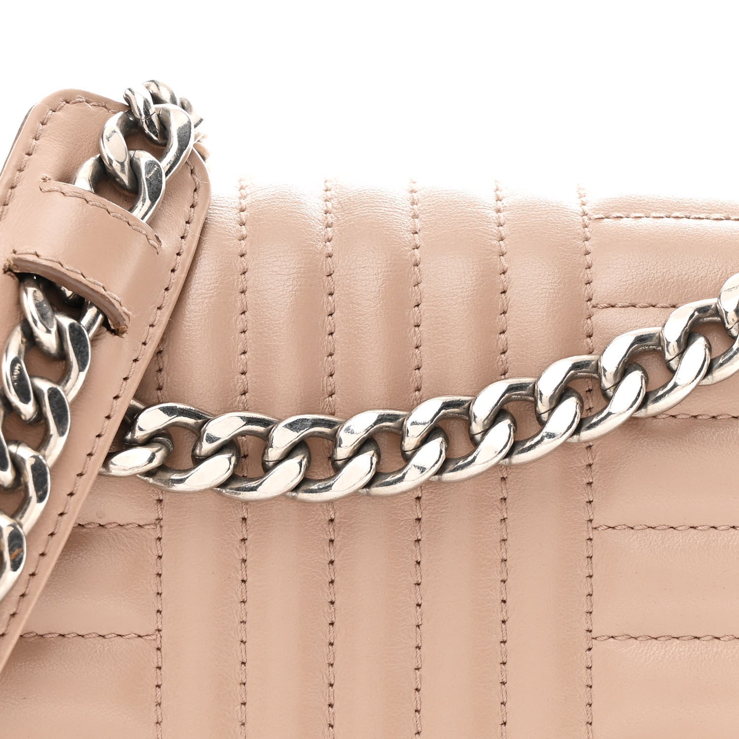 Prada Soft Calfskin Impunture Diagramme Medium Chain Flap Shoulder Bag Cipria 7 of 9