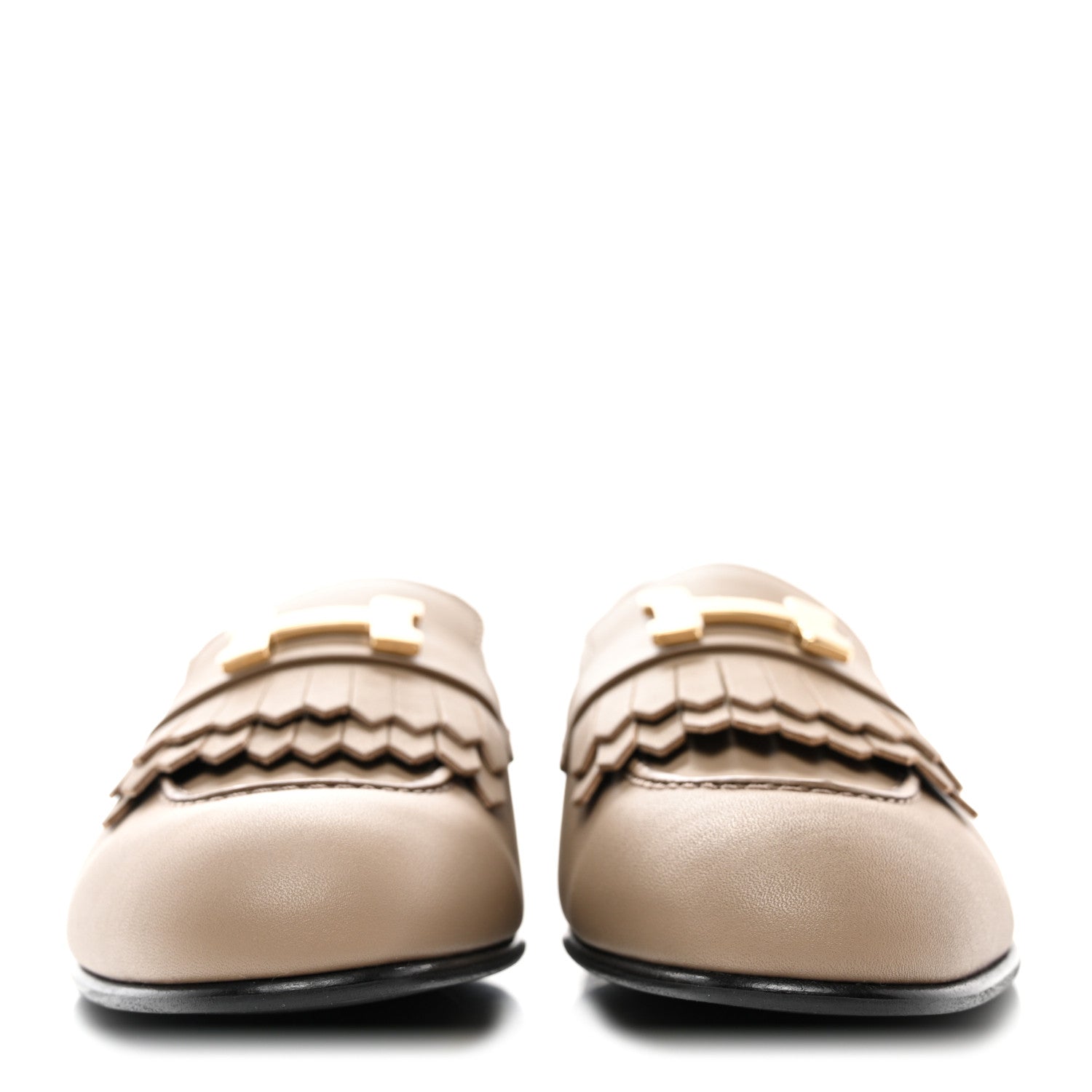 Hermes Goatskin Womens Royal Loafers 38 Beige Argile 2 of 9
