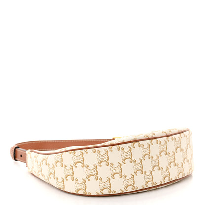 Celine Canvas Calfskin Ava Triomphe Shoulder Bag White 4 of 10