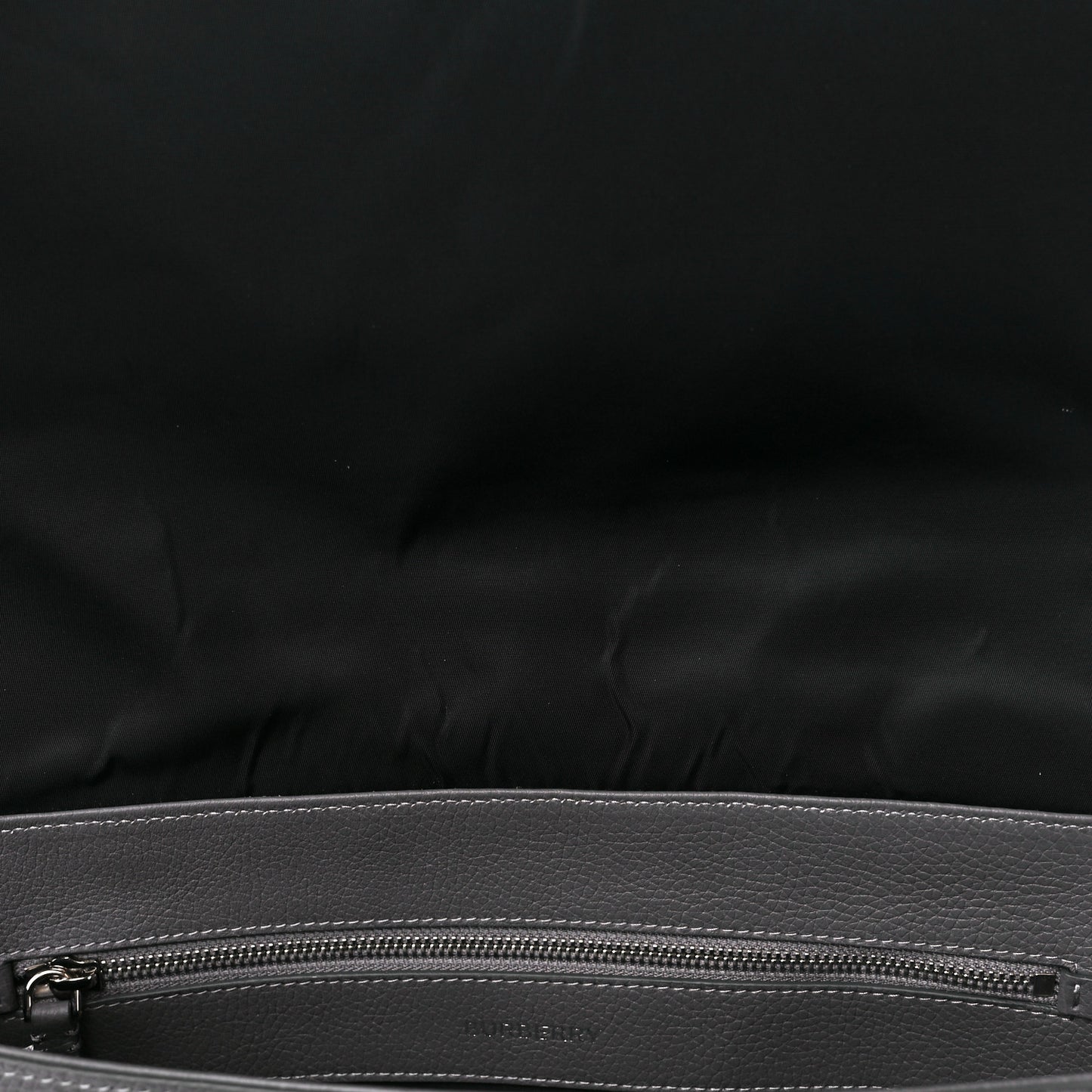 Calfskin Logo Messenger Charcoal Grey