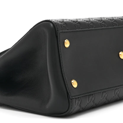Gucci Guccissima Signature Medium Shoulder Tote Bag Black 10 of 12