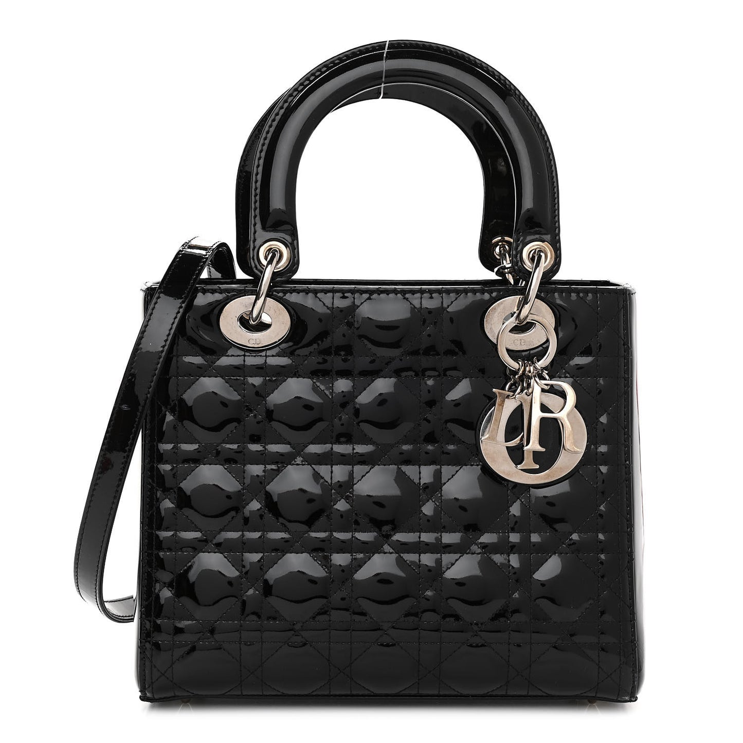 Patent Cannage Medium Lady Dior Black