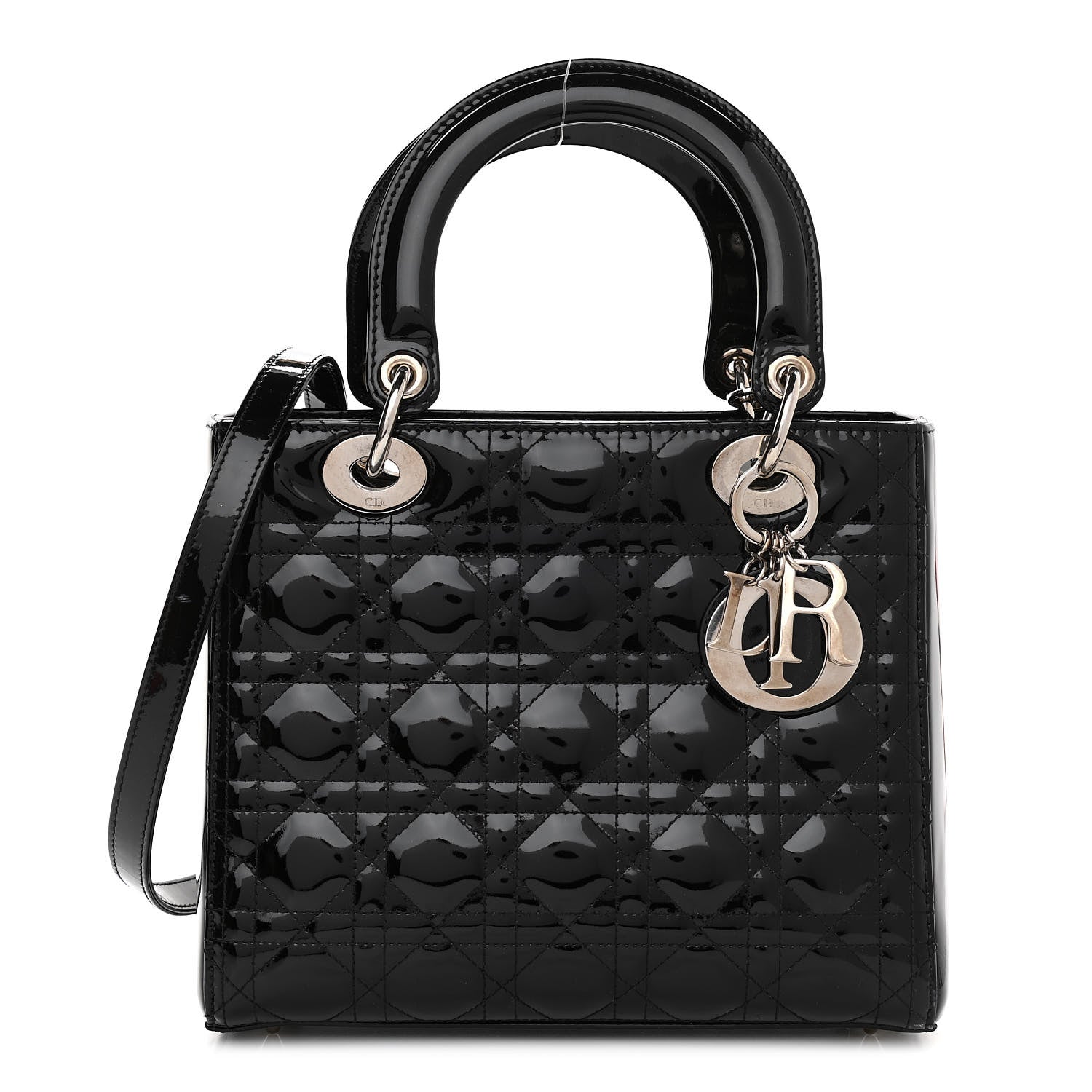 Christian Dior Patent Cannage Medium Lady Dior Black 1 of 12