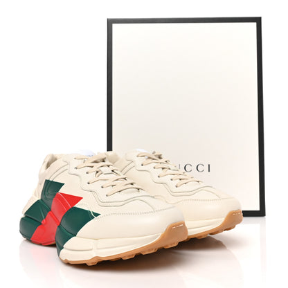 Gucci Calfskin Web Printed Mens Rhyton Sneakers 8 Mystic White 9 of 9