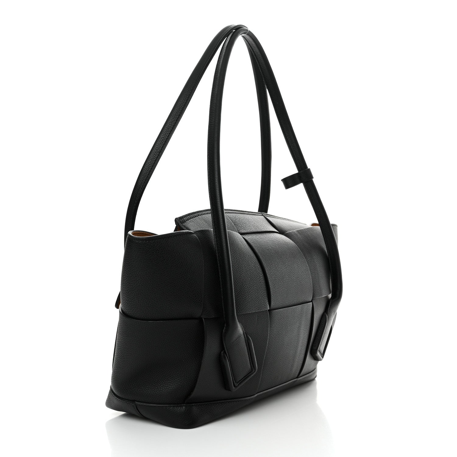 Bottega Veneta Grained Calfskin Maxi Intrecciato Medium Arco Black 3 of 15