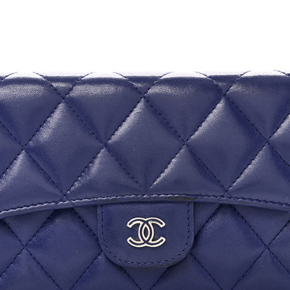 Chanel Lambskin Quilted Large Flap Wallet Blue 8 of 8