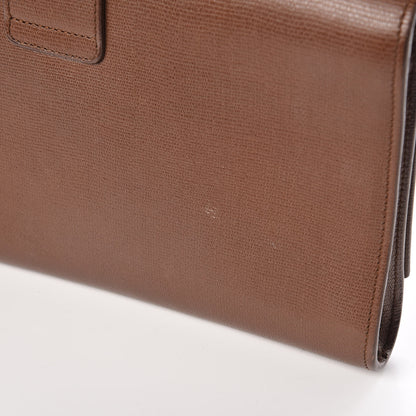 Saint Laurent Textured Calfskin Y Ligne Clutch Brown 8 of 14