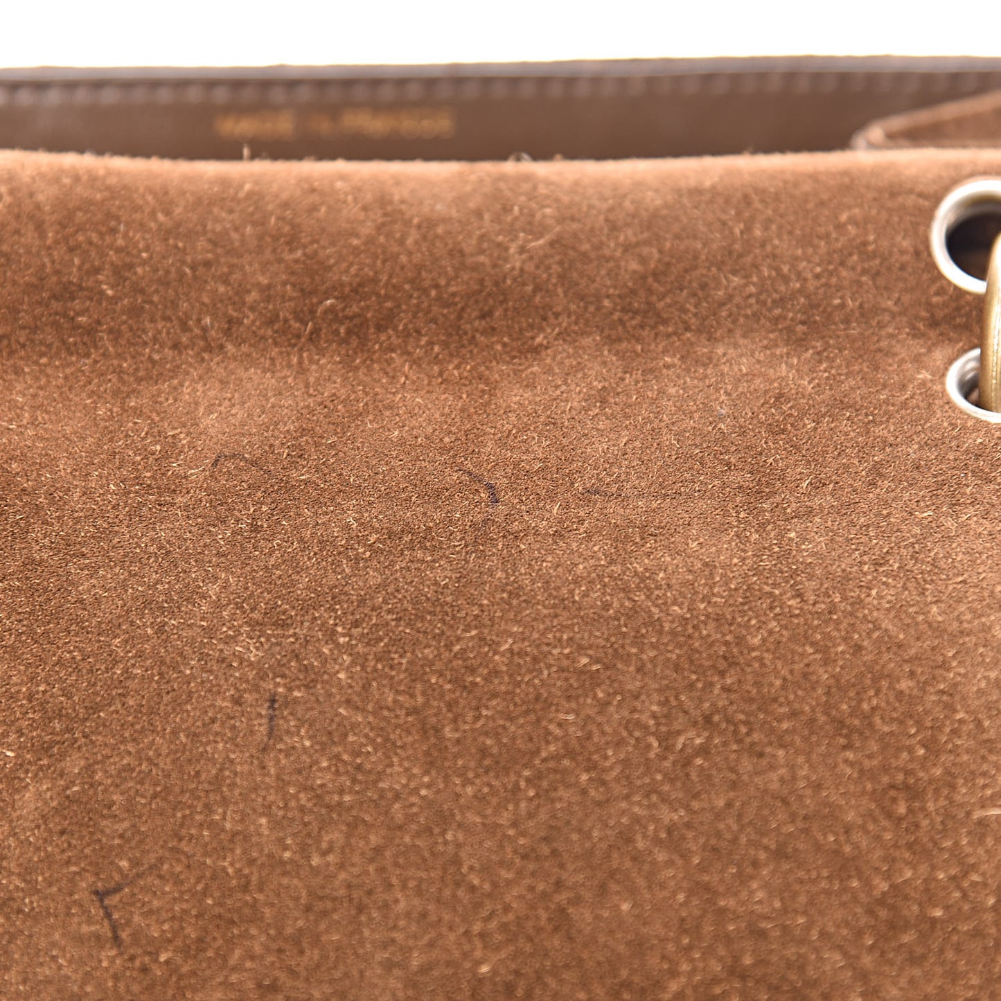 Suede Stitched Shoulder Bag Brown
