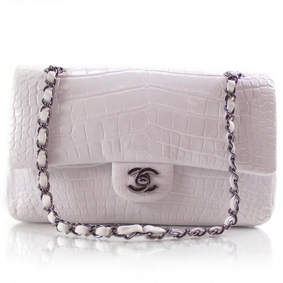 Chanel Crocodile Classic Flap White 1 of 12