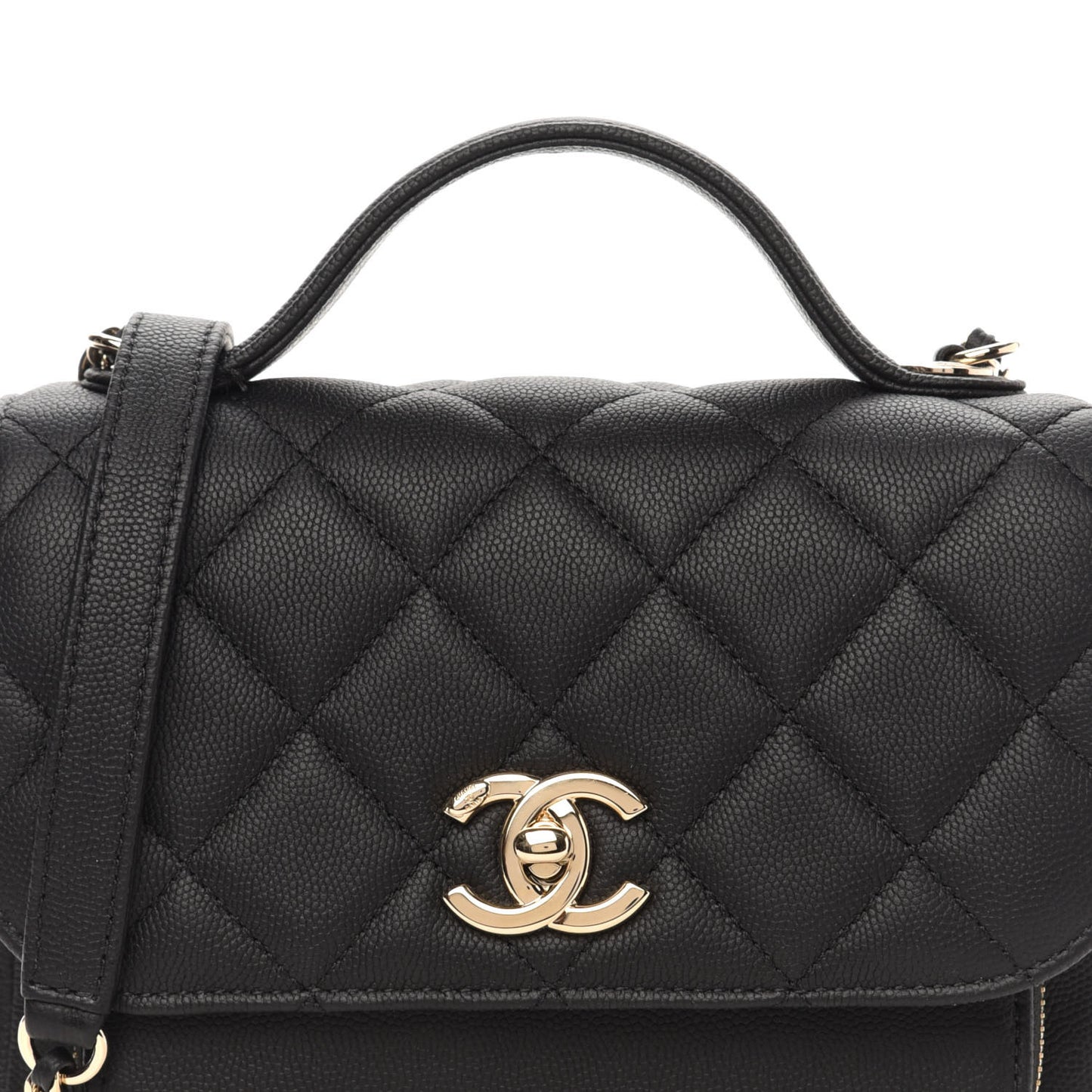 Caviar Quilted Small Business Affinity Flap Black