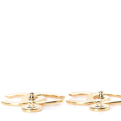 Chanel Metal Large Paris Button Earrings Gold 3 of 5