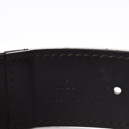 Gucci Calfskin Monogram Belt 80 32 Black Brown 6 of 7