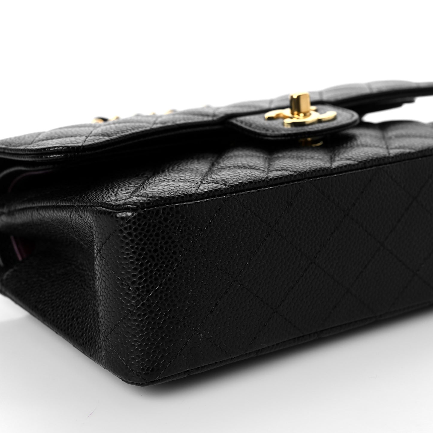 Caviar Quilted Small Double Flap Black