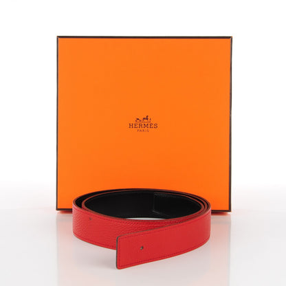 Hermes Box Togo 32mm Belt Strap 95 Black Vermillion 7 of 7