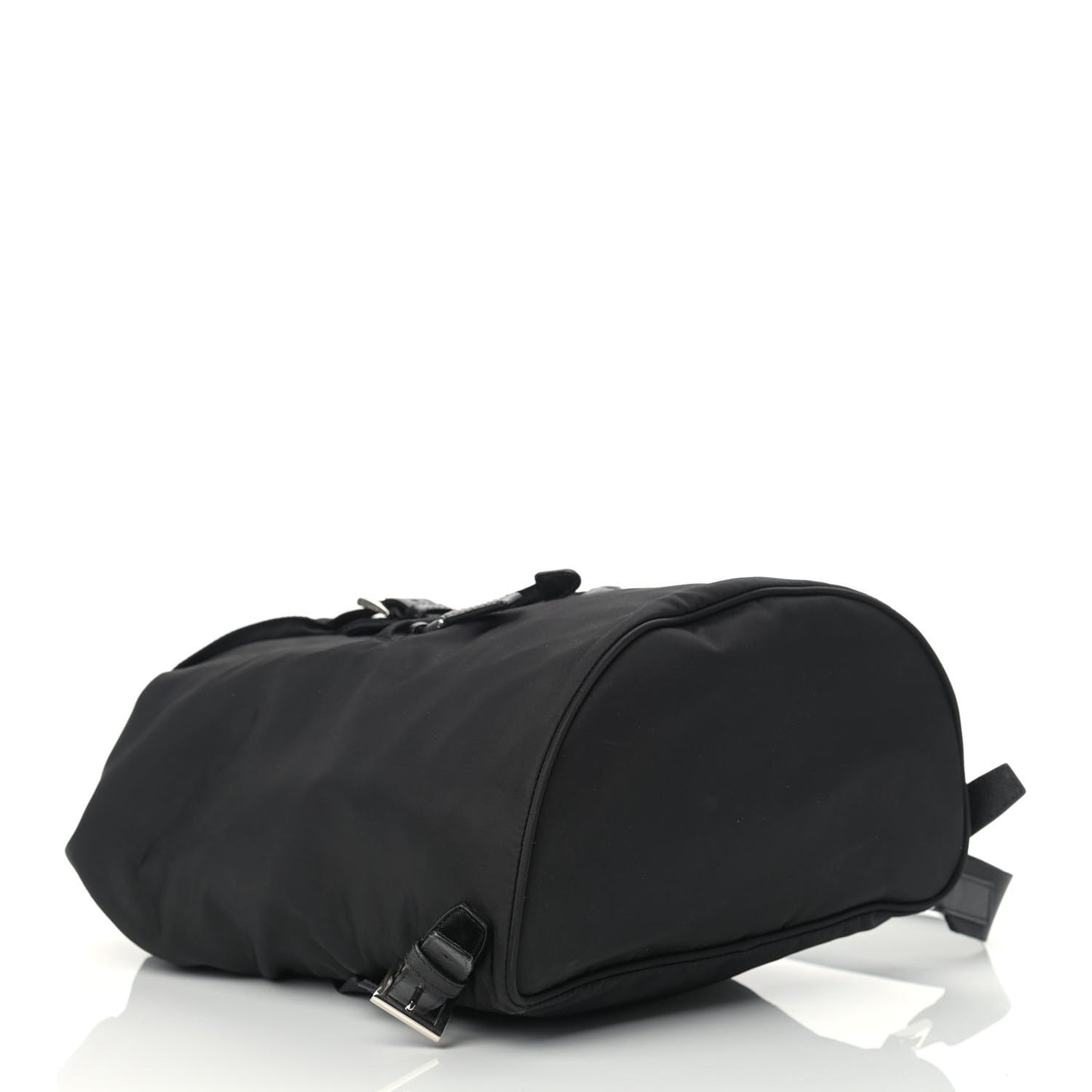 Nylon Vela Saffiano Medium Cinch Backpack Black