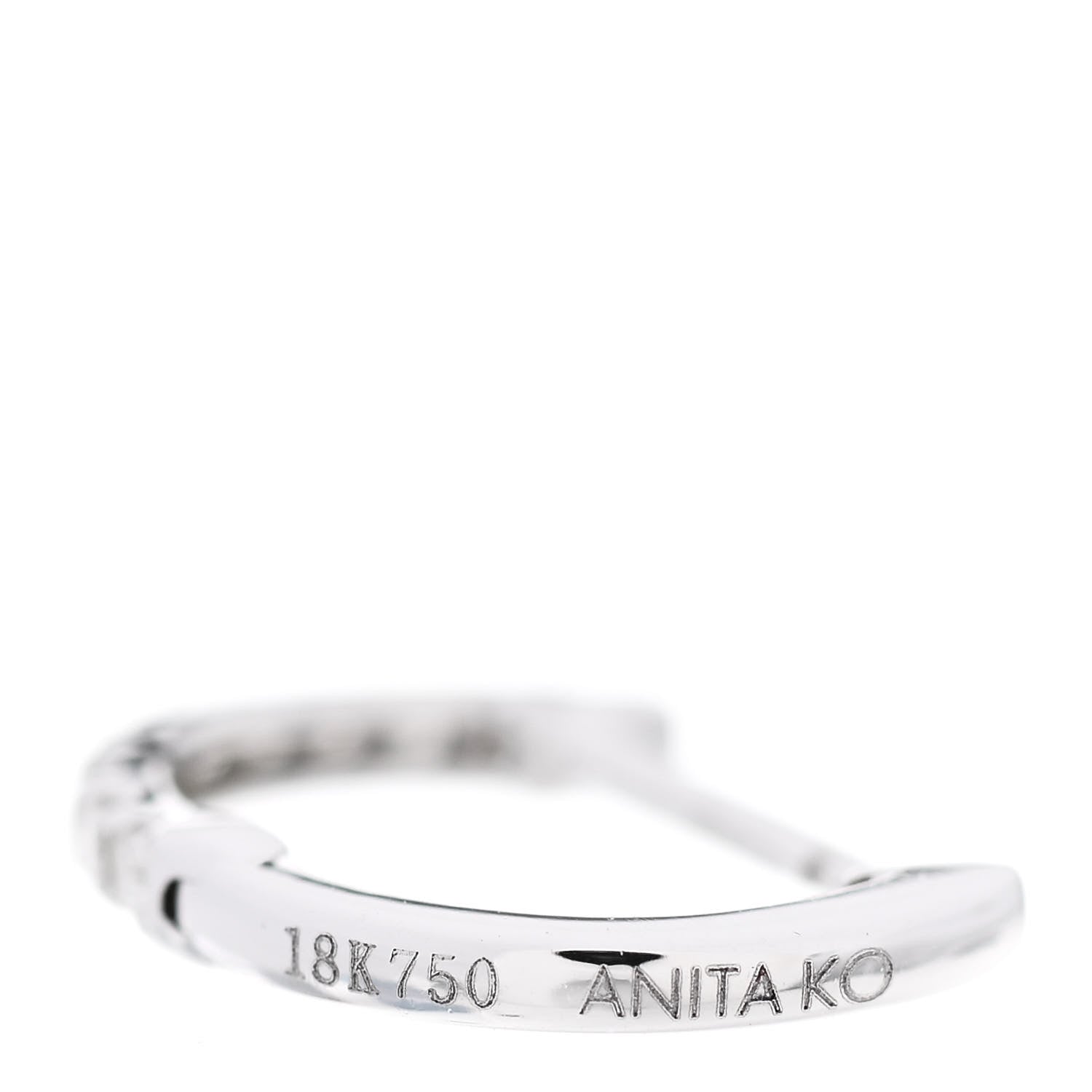 Anita Ko 18K White Gold Diamond Small Huggie Earrings 4 of 5
