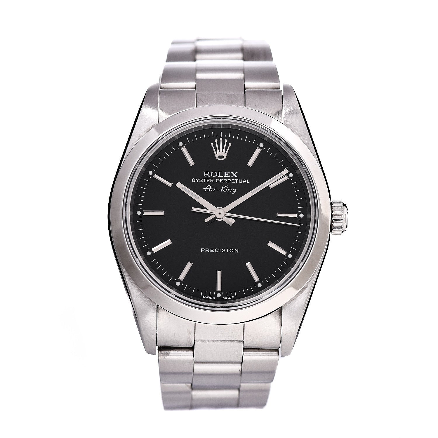 Rolex Stainless Steel 34mm Air-King Oyster Perpetual Precision Watch Black 14000 1 of 7