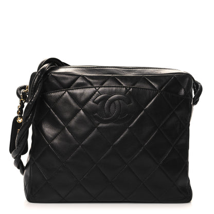Chanel Lambskin Quilted Messenger Bag Black 1 of 13