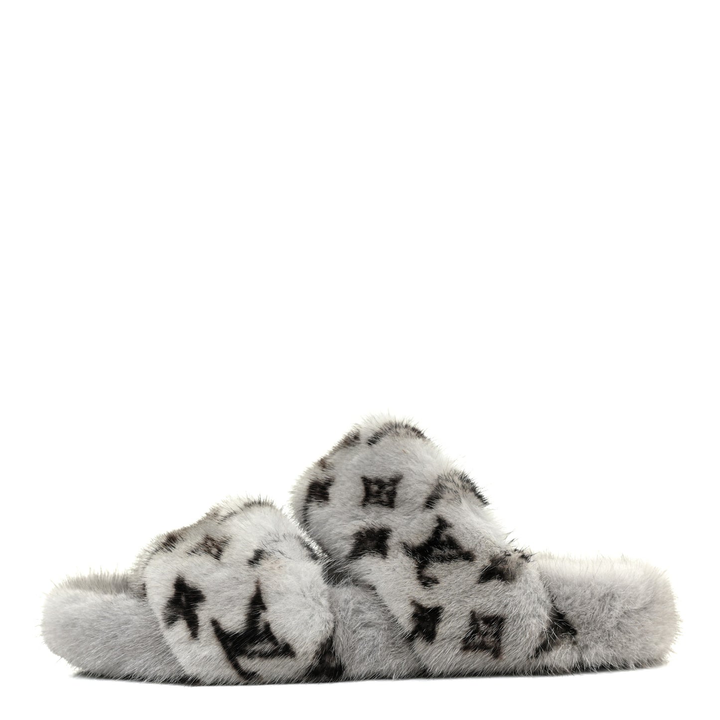 Mink Fur Bom Dia Slippers 39 Grey