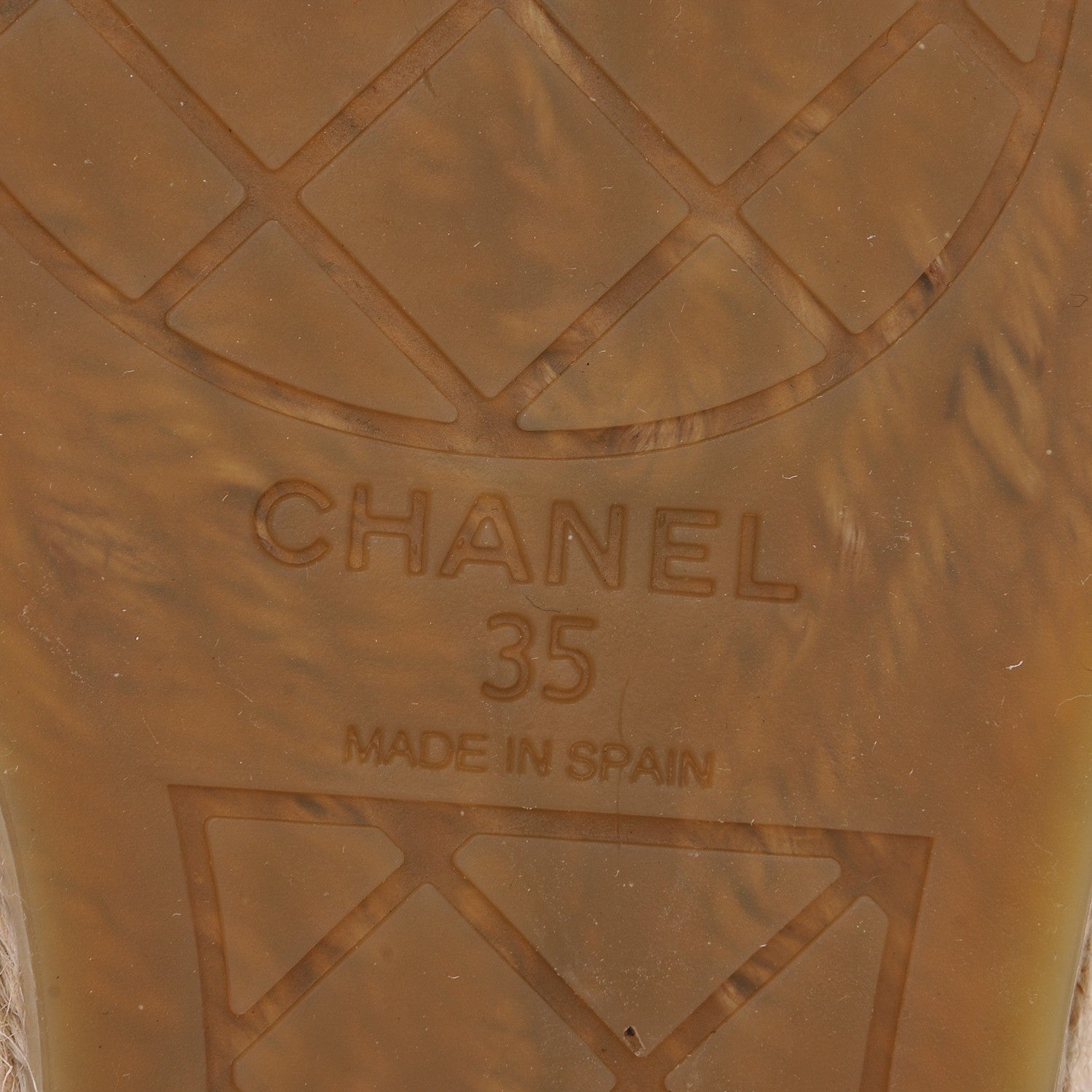 Chanel Grained Calfskin CC Espadrilles 35 White Black 6 of 11