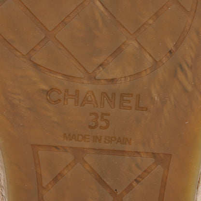Chanel Grained Calfskin CC Espadrilles 35 White Black 6 of 11