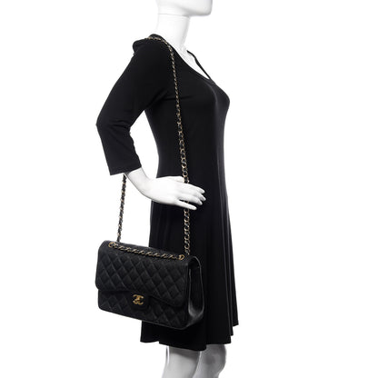 Chanel Caviar Quilted Jumbo Double Flap Black 2 of 11