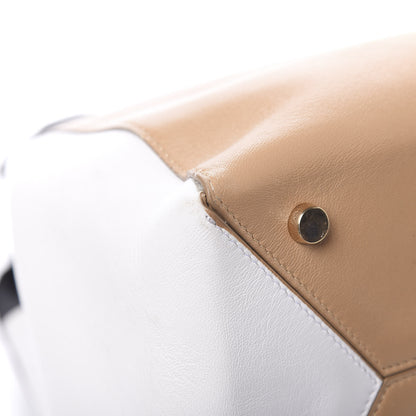 Lanvin Calfskin Tri-Color Trapeze Bag Beige Black White 8 of 10
