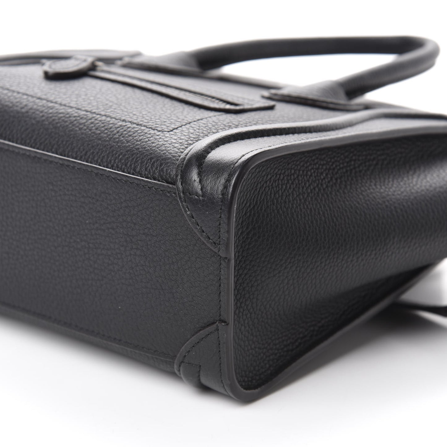 Drummed Calfskin Nano Luggage Black