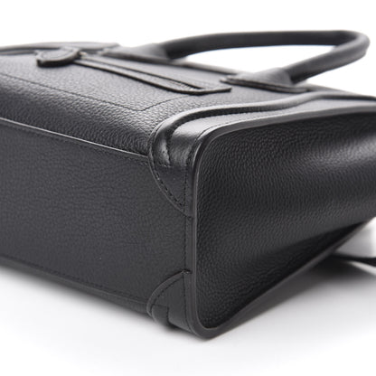 Celine Drummed Calfskin Nano Luggage Black 8 of 10
